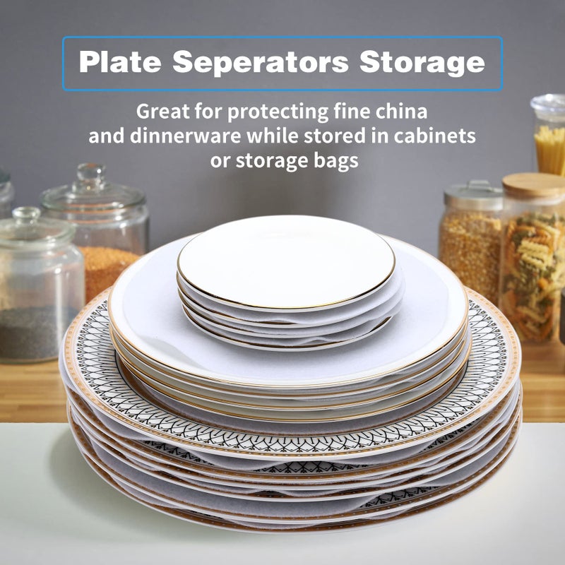 Imncya Plate Separators Storage  Set Of 60 And 3 Different Size  Thick and Premium Soft Felt Plate Dividers For China/Dish/Coffee Saucers Protecting and Stacking - Image 2